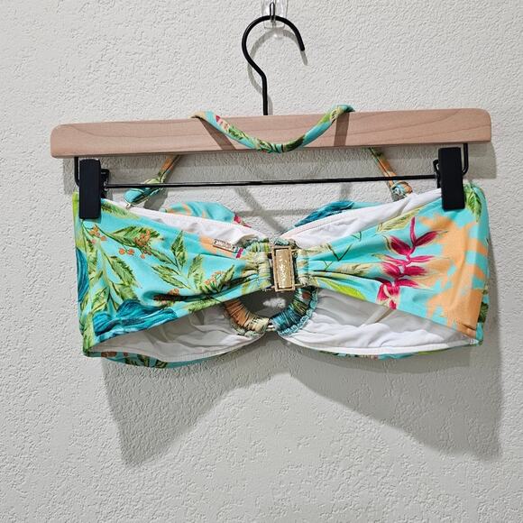 PatBO Tropicalia Bandeau Bikini Top in Island Blue - Picture 7 of 10